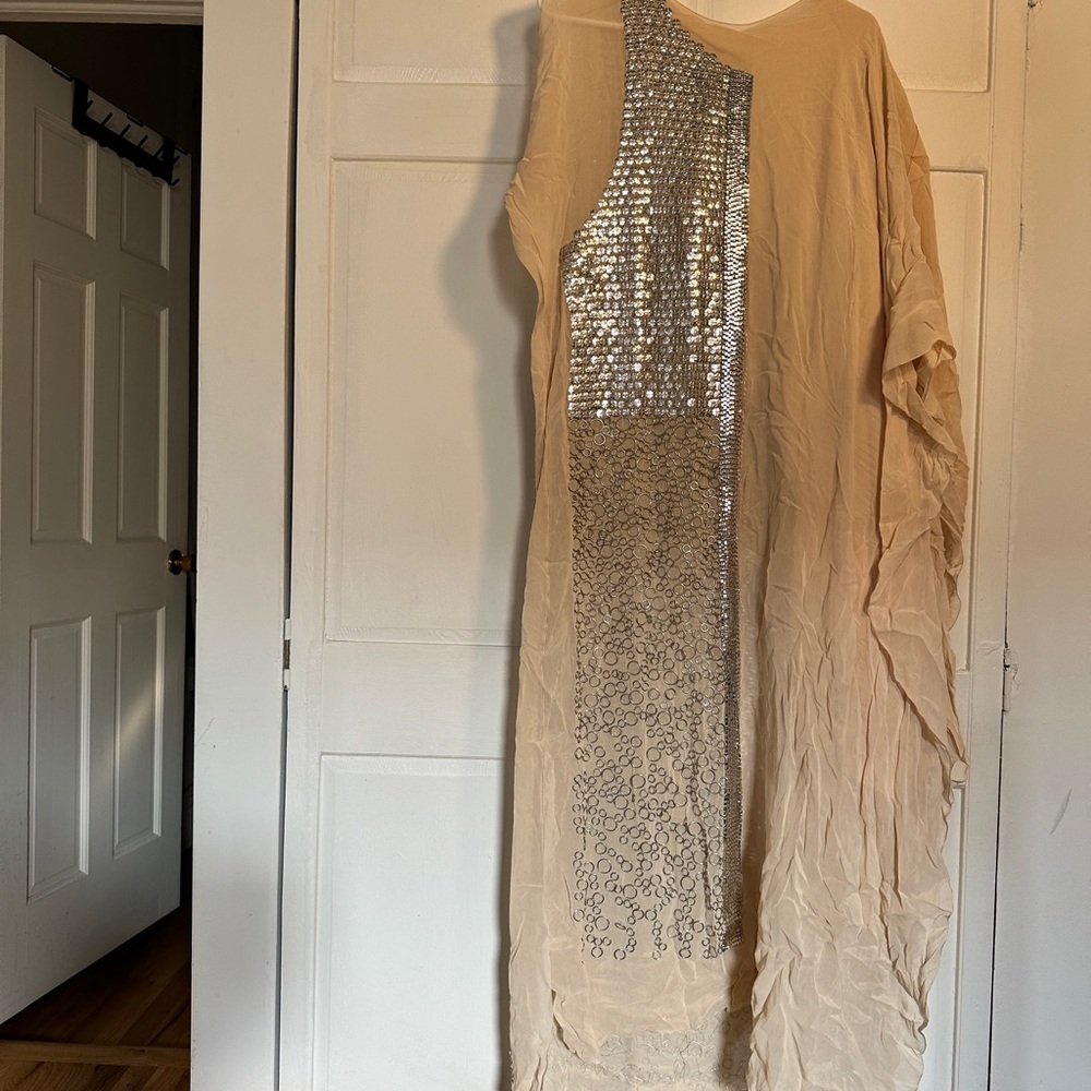 NWT Soft Beige Zara Atelier Kaftan with Metal Detail - Picture 5 of 15